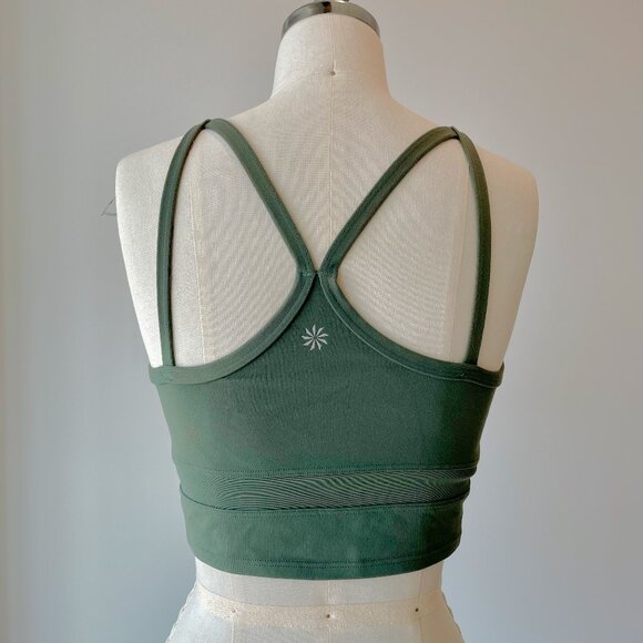 Athleta Strappy Back Longline Sports Bra - Womens S - Sage Green - Picture 1 of 5